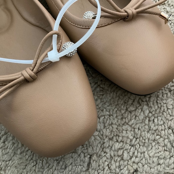 Biscuit Nappa Leather Flats - Picture 4 of 5
